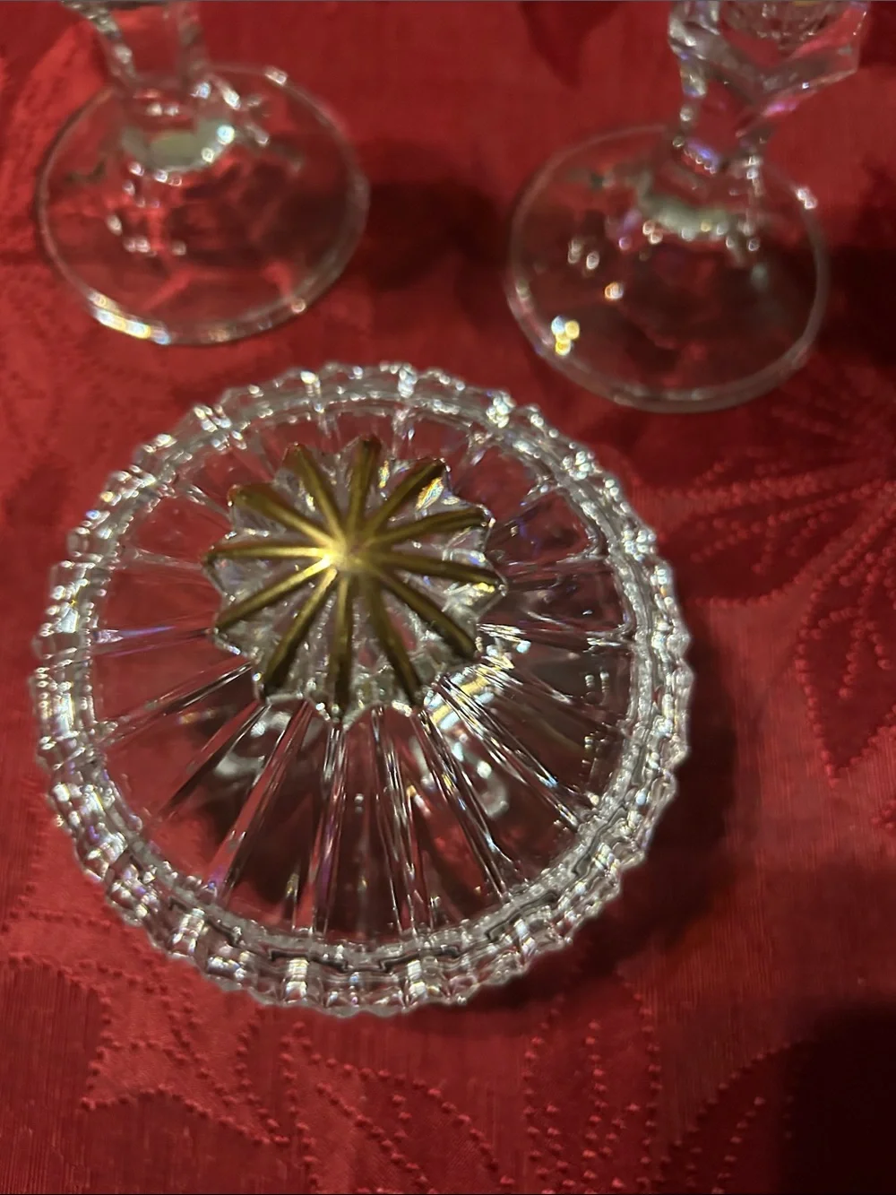 Ivory Taper Candles with Clear Glass Holders - Set of 2 and Clear Glass Candy